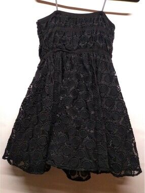 Black Lace A-Line Spaghetti Strap Dress